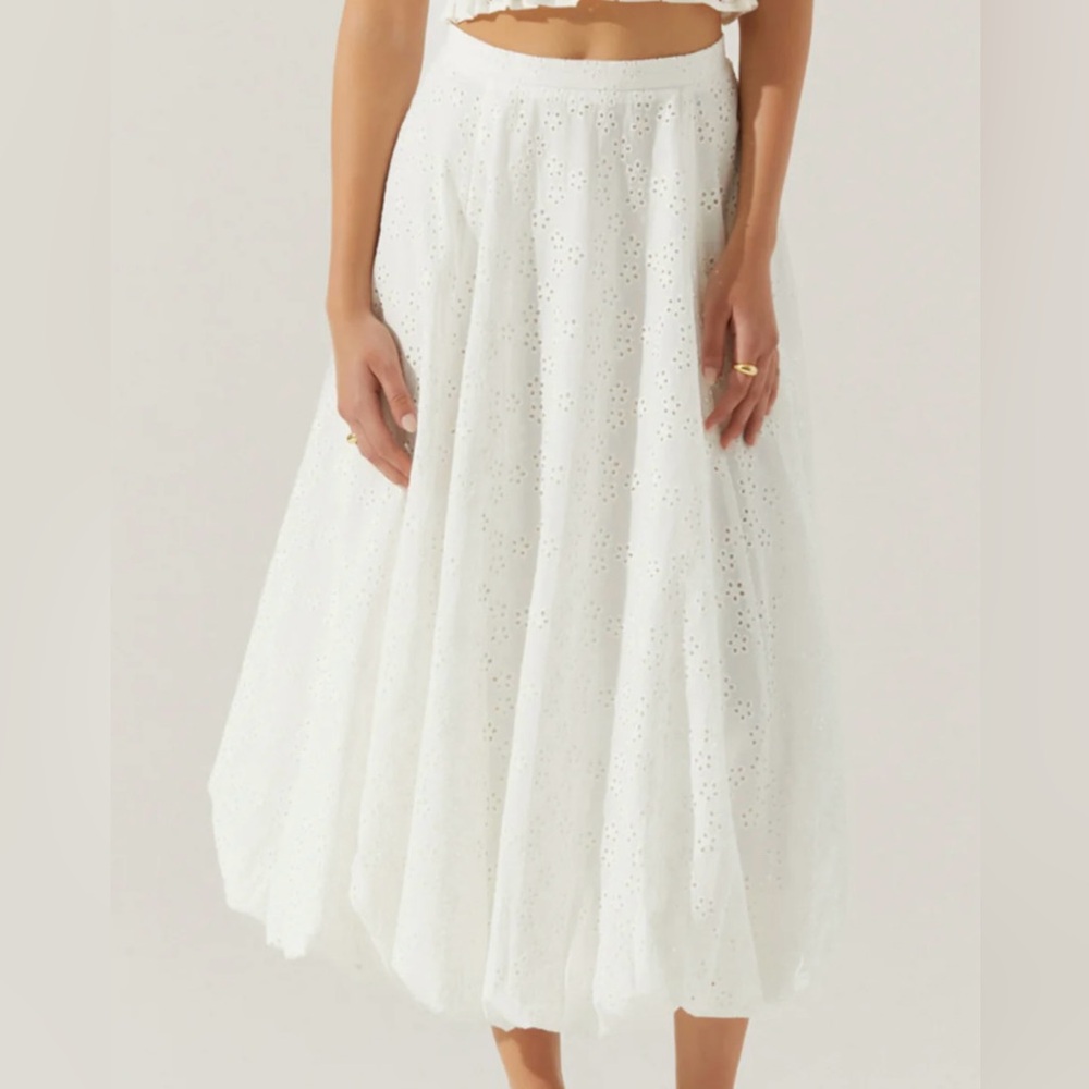 LUSH White Eyelet A-Line Skirt